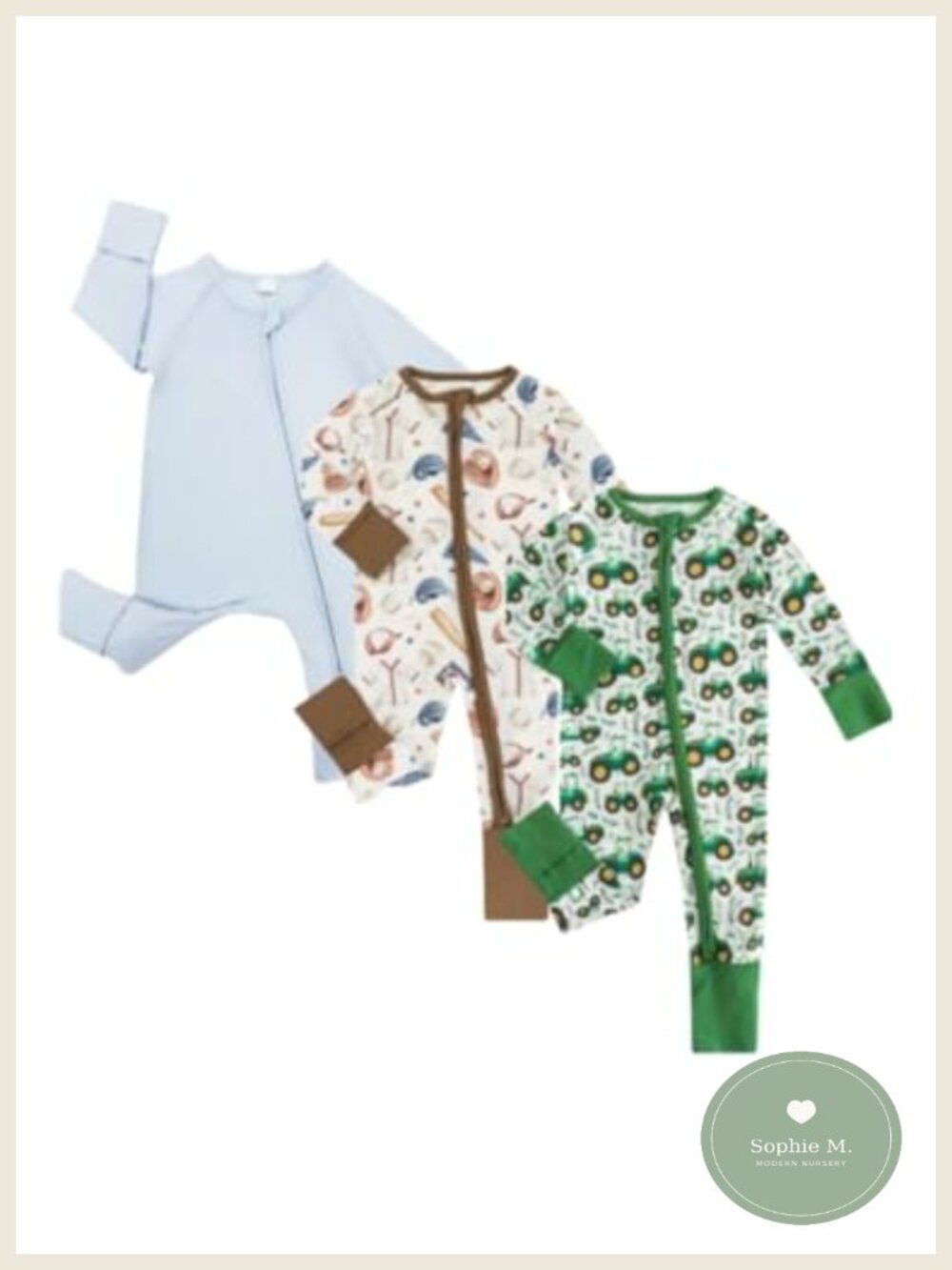 Bamboo Rayon Baby Footie Romper Zipper Mitten Cuffs Coming Home Outfit